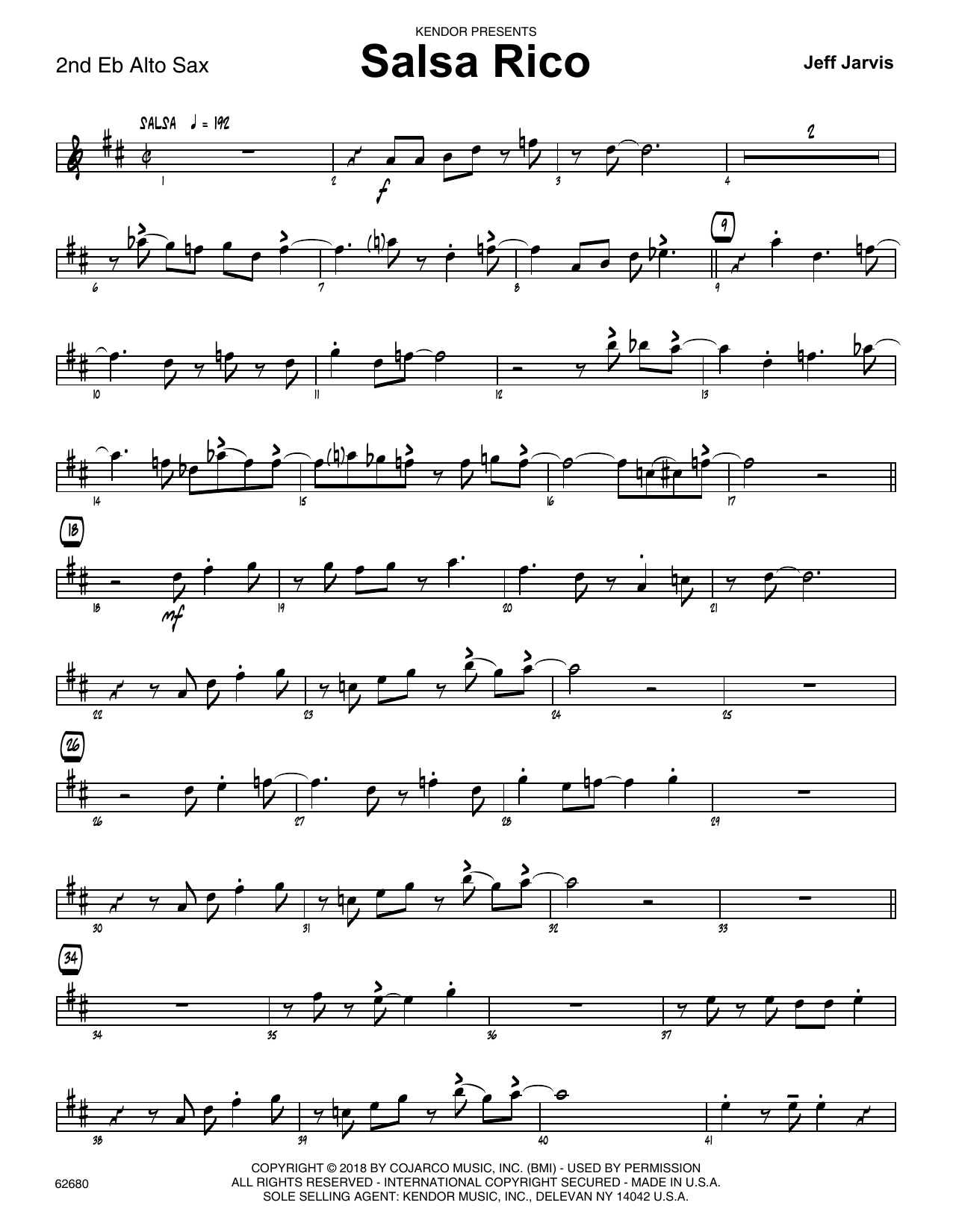 Download Jeff Jarvis Salsa Rico - 2nd Eb Alto Saxophone Sheet Music