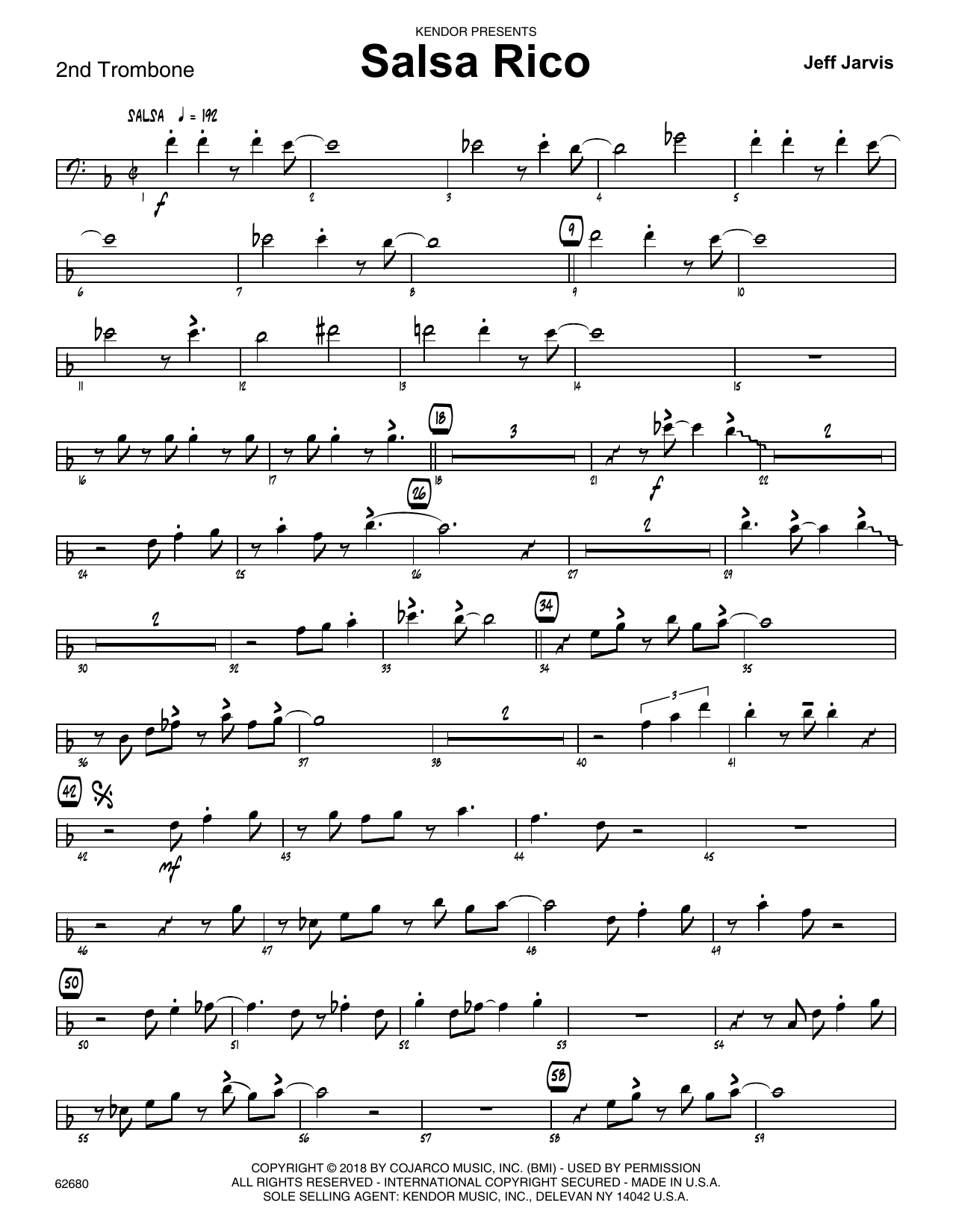 Download Jeff Jarvis Salsa Rico - 2nd Trombone Sheet Music