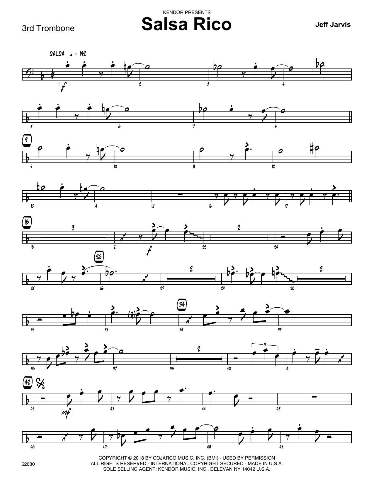 Download Jeff Jarvis Salsa Rico - 3rd Trombone Sheet Music