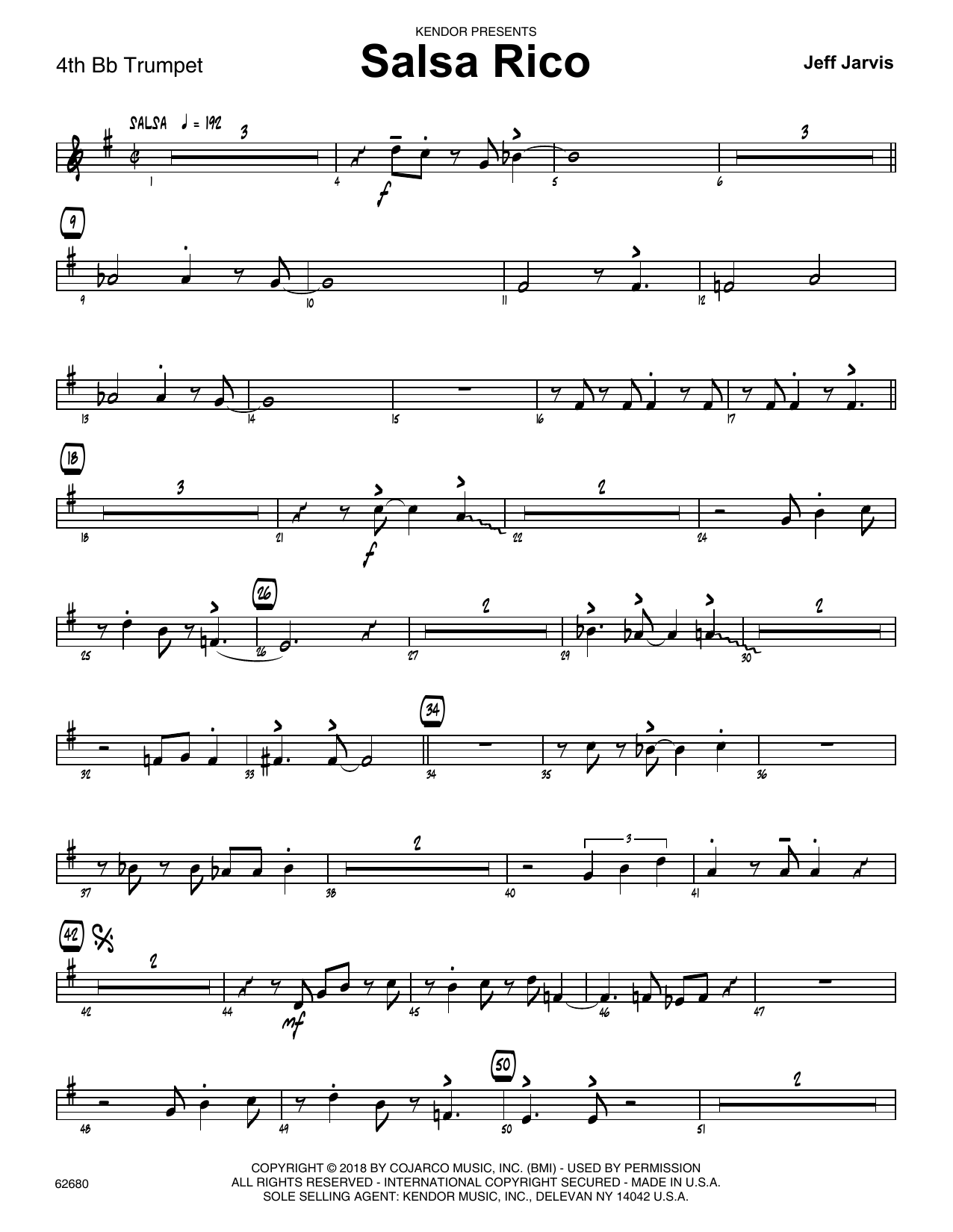 Download Jeff Jarvis Salsa Rico - 4th Bb Trumpet Sheet Music