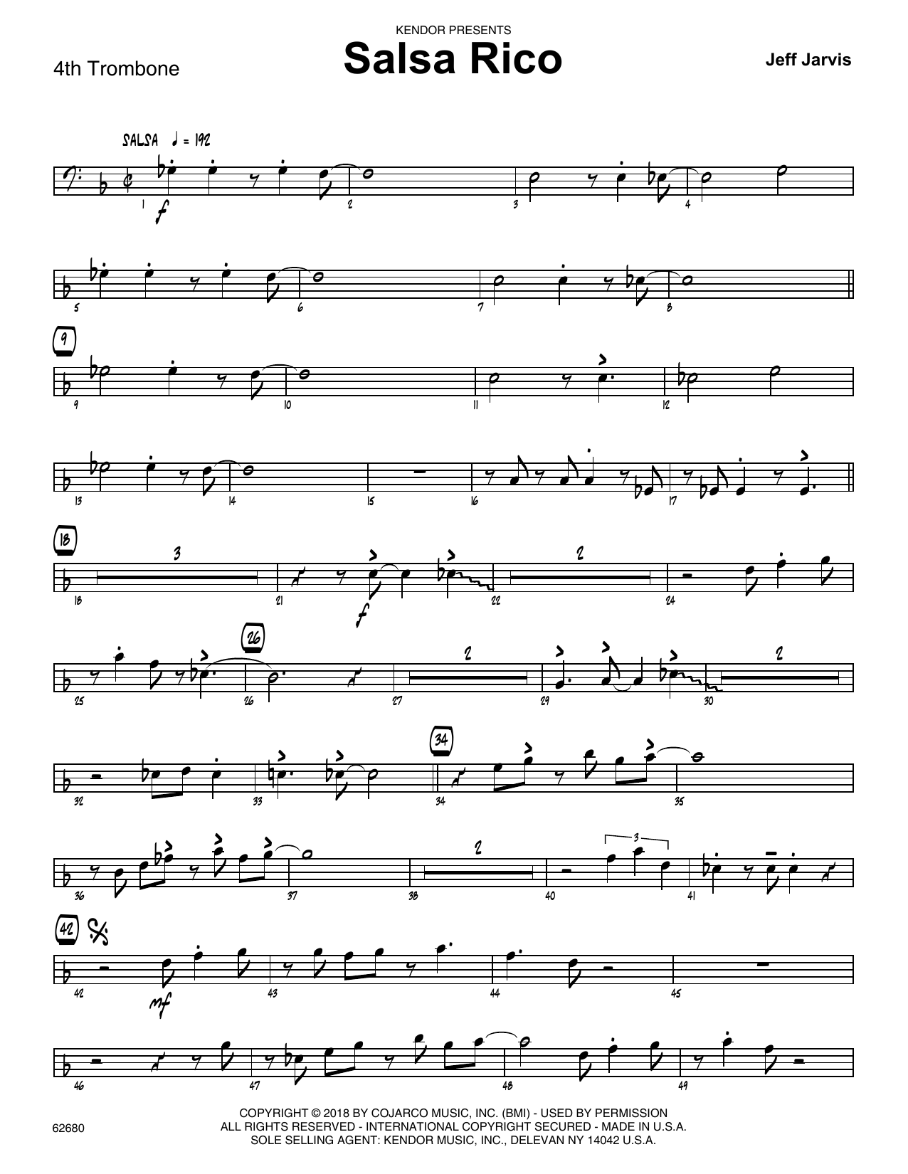 Download Jeff Jarvis Salsa Rico - 4th Trombone Sheet Music