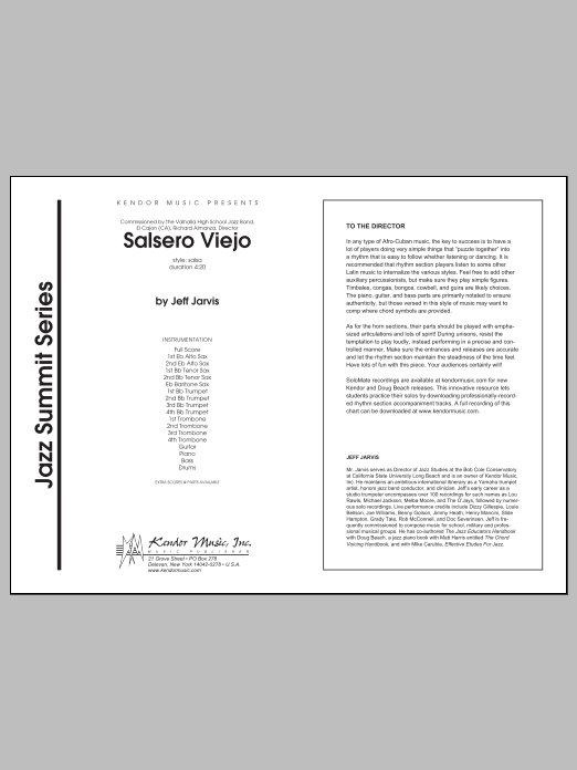 Download Jeff Jarvis Salsero Viejo - Full Score Sheet Music