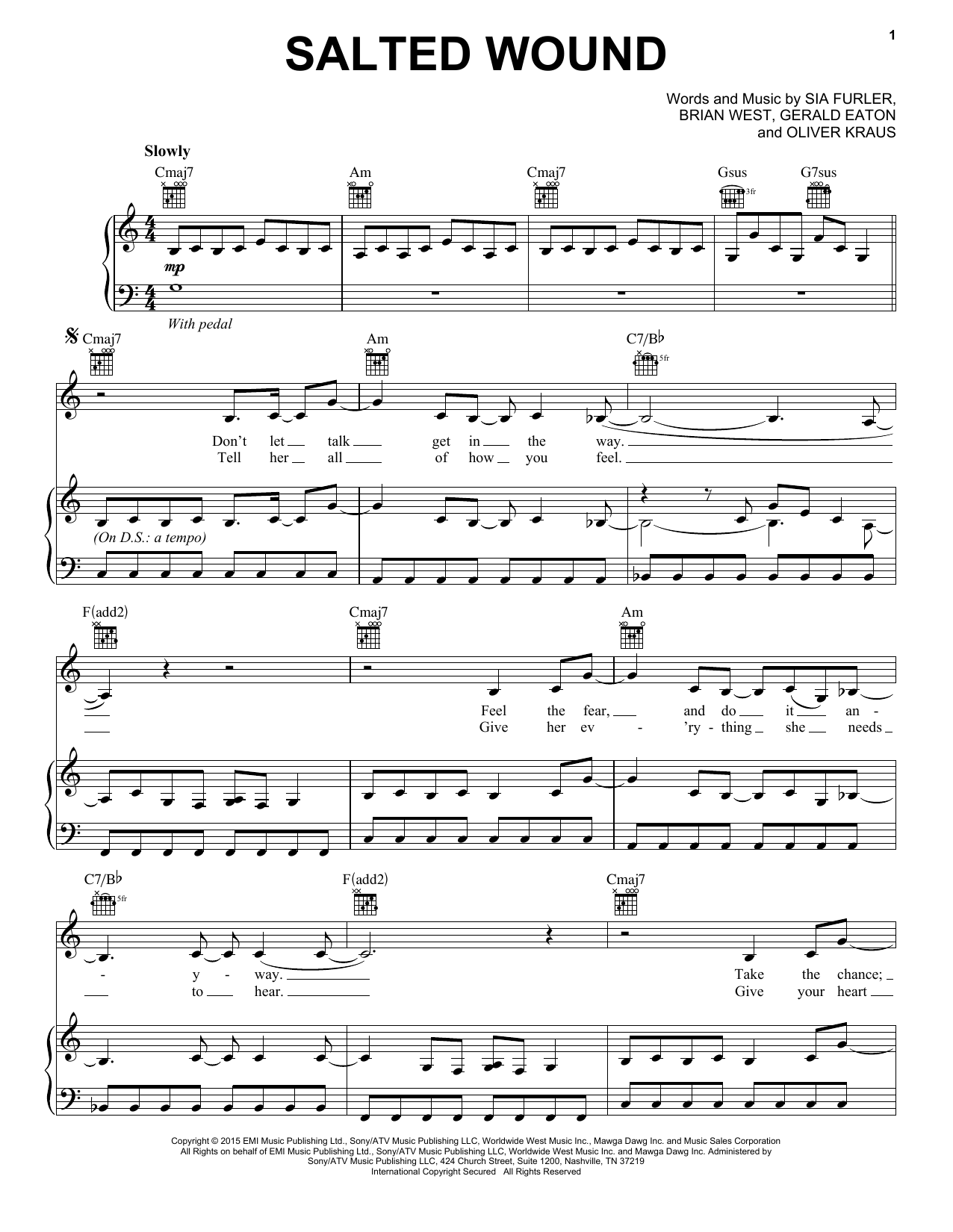 Download Sia Salted Wound Sheet Music
