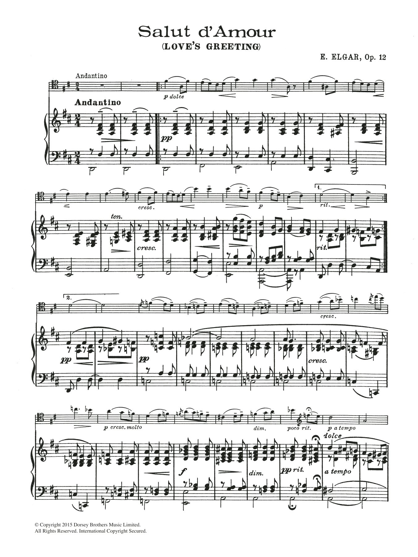 Download Edward Elgar Salut D'Amour Sheet Music