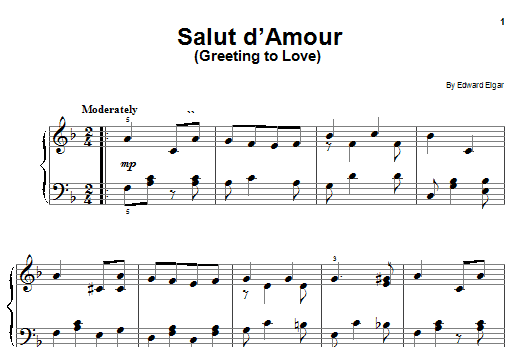 Edward Elgar Salut D'amour (Greeting To Love) sheet music notes printable PDF score