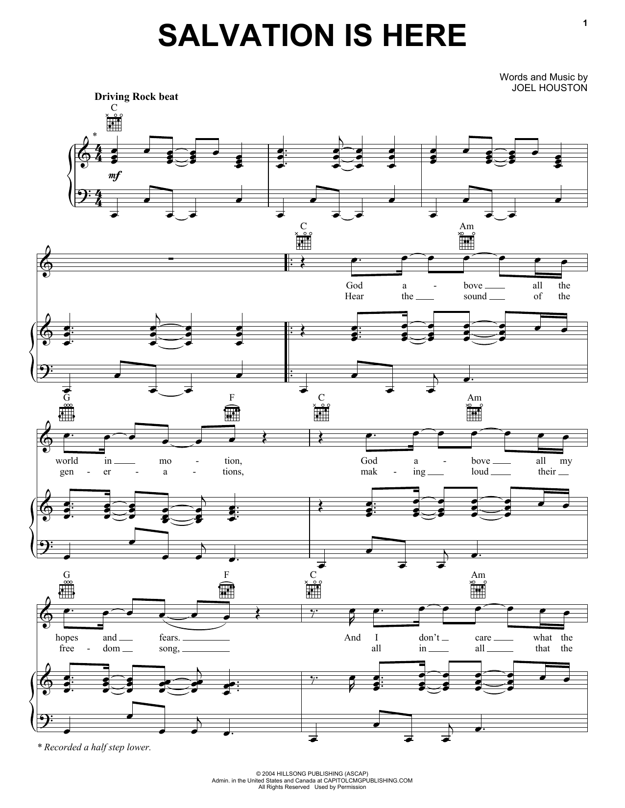 Download Lincoln Brewster Salvation Is Here Sheet Music