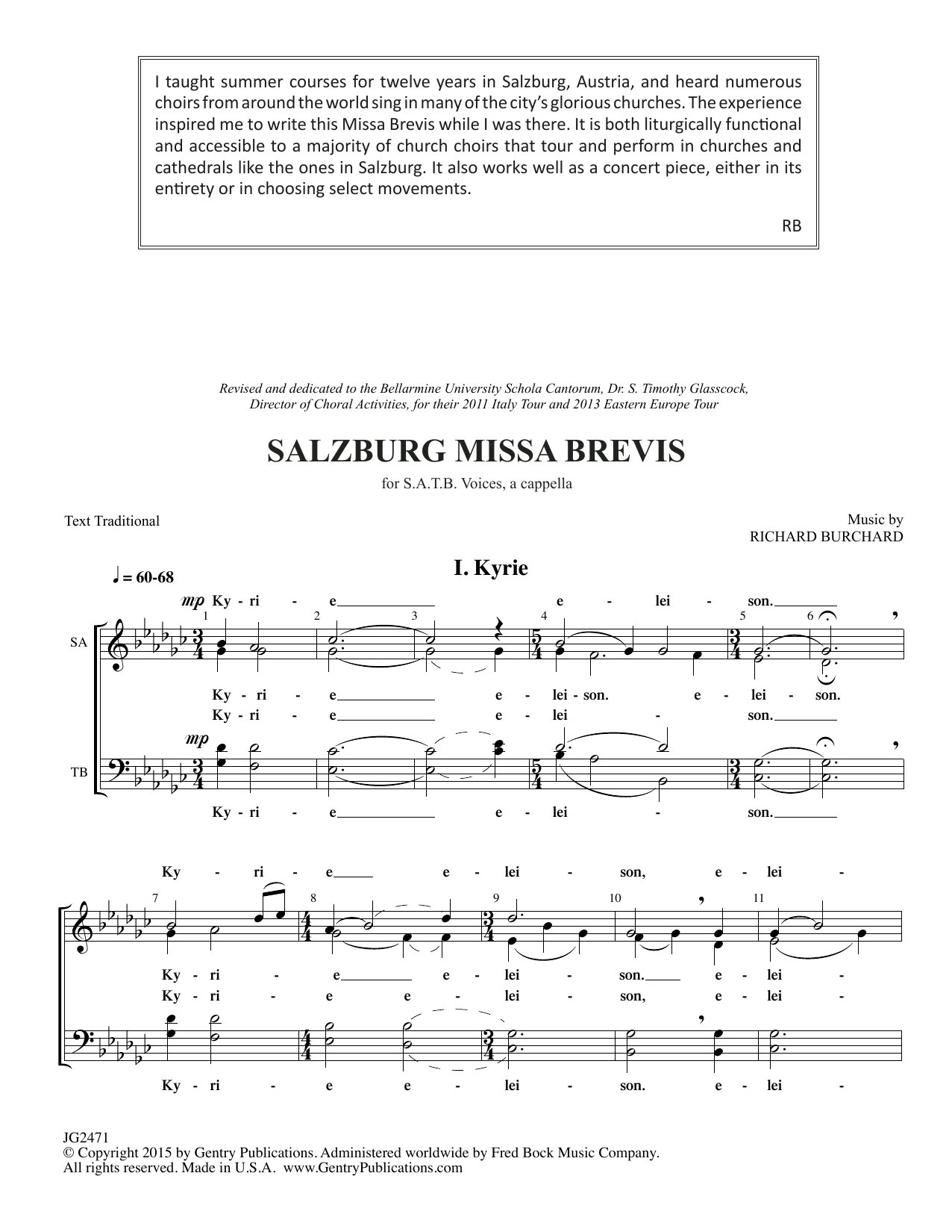Download Richard Burchard Salzburg Missa Brevis Sheet Music