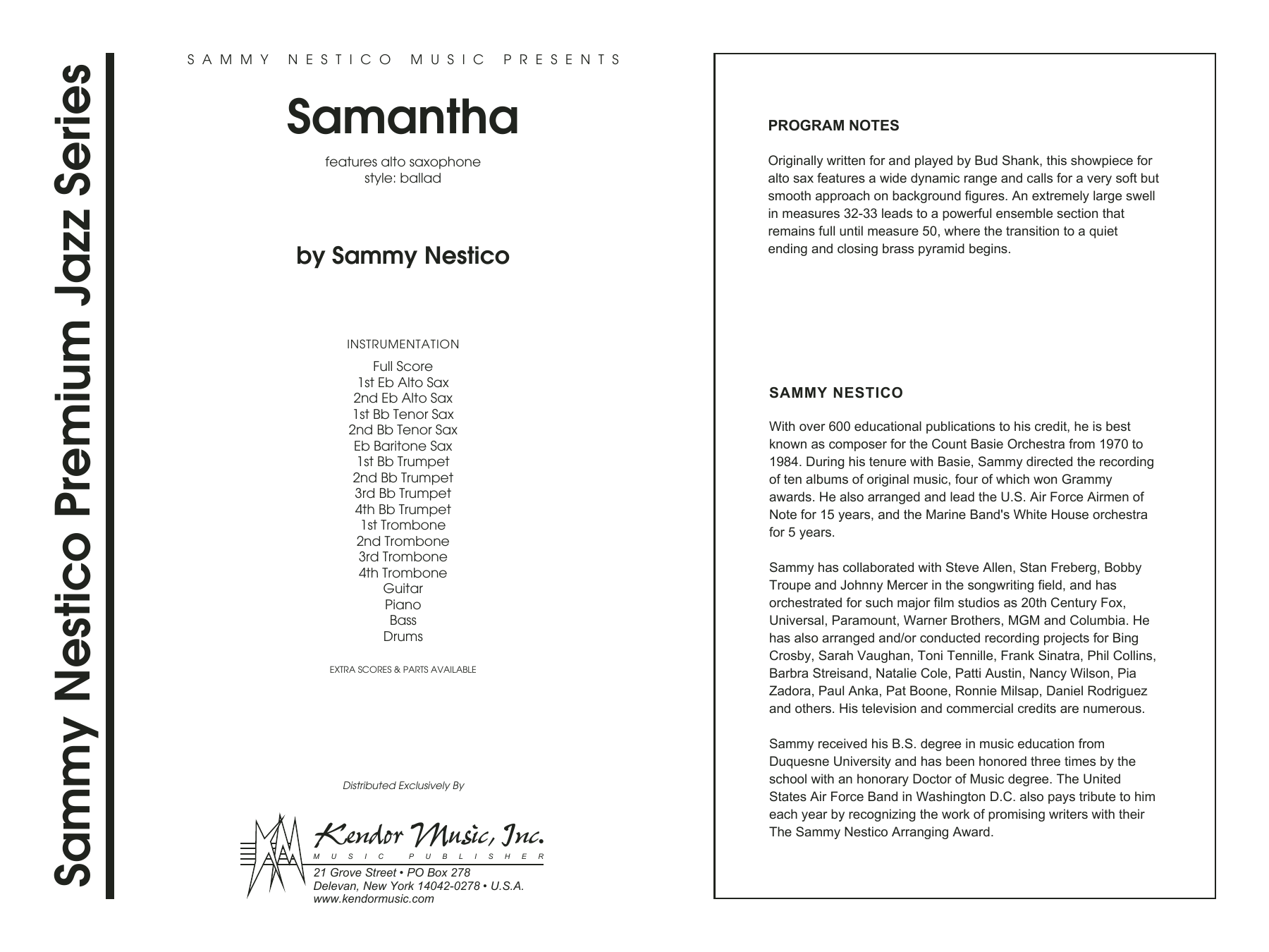 Download Sammy Nestico Samantha - Full Score Sheet Music