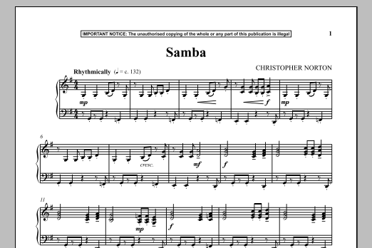 Download Christopher Norton Samba Sheet Music