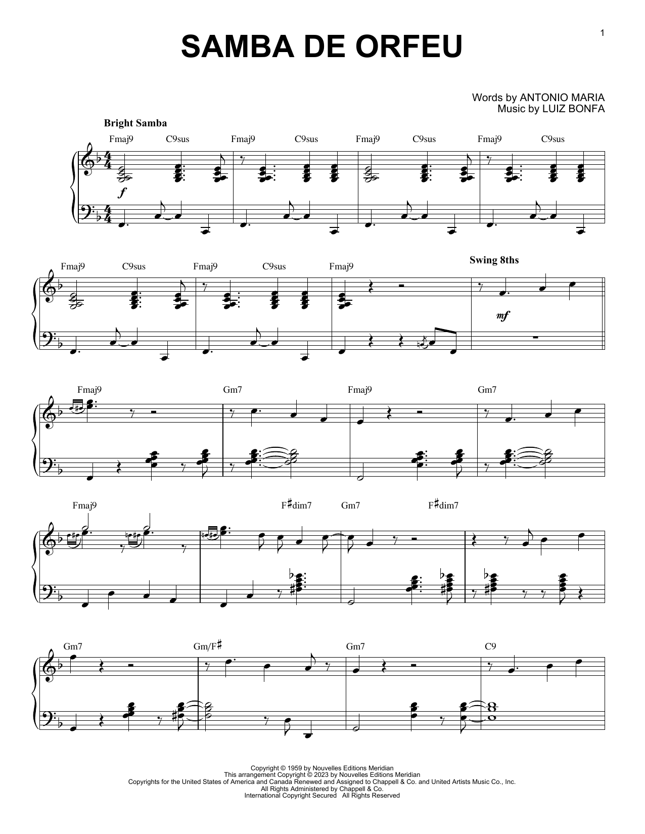 Download Vince Guaraldi Samba De Orfeu [Jazz version] (arr. Bre Sheet Music