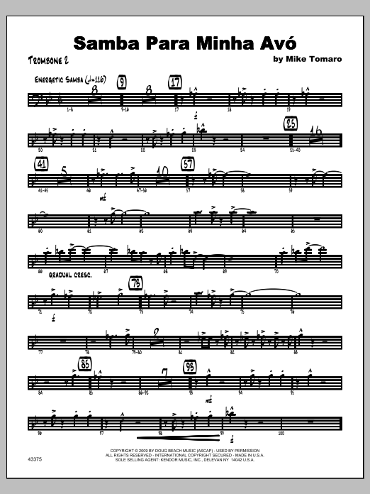 Download Tomaro Samba Para Minha Avo - Trombone 2 Sheet Music