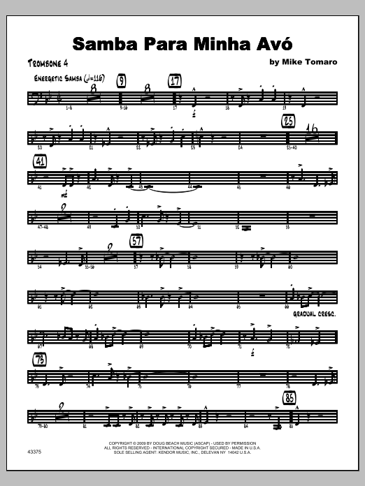 Download Tomaro Samba Para Minha Avo - Trombone 4 Sheet Music