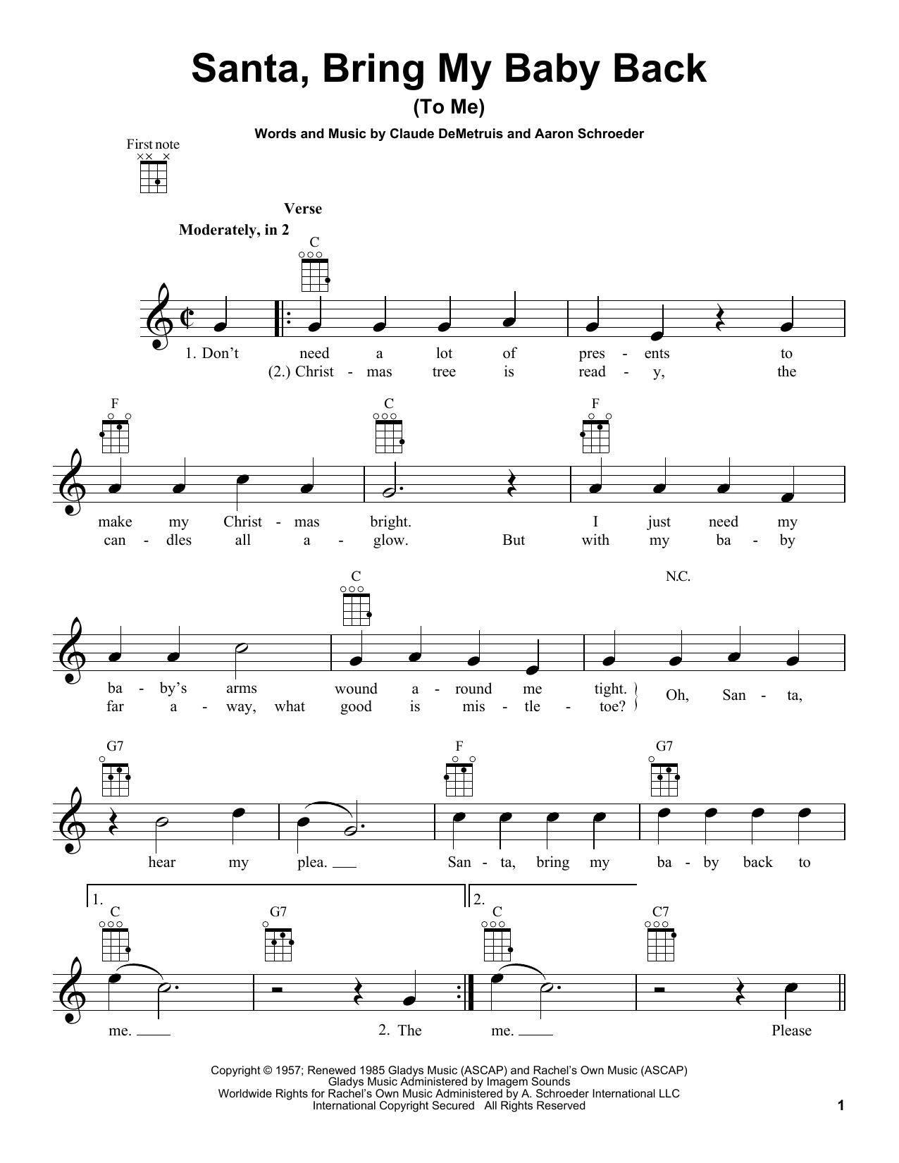 Download Aaron Schroeder Santa, Bring My Baby Back (To Me) Sheet Music