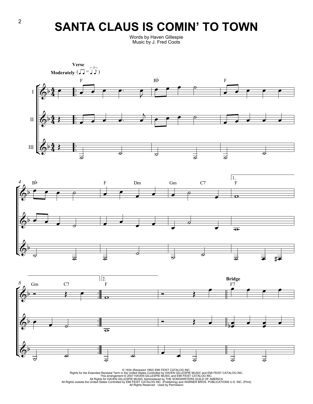 Download J Arnold Santa Claus Is Comin' To Town Sheet Music