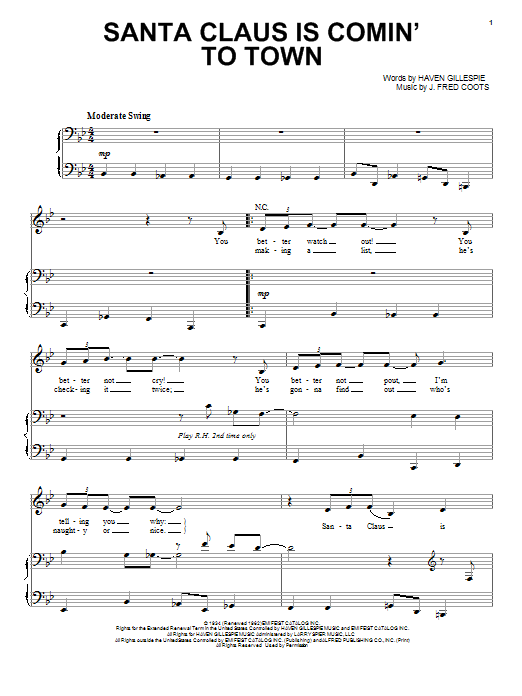 Download Michael Bublé Santa Claus Is Comin' To Town Sheet Music