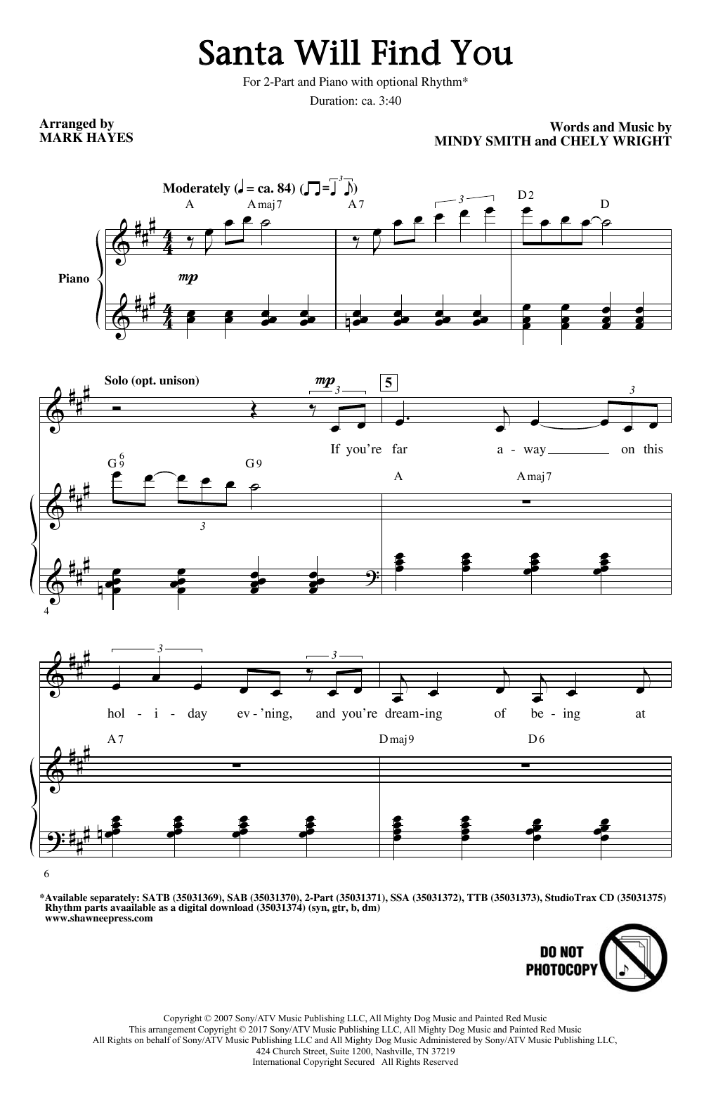 Download Mark Hayes Santa Will Find You Sheet Music