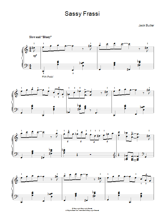 Download Jack Butler Sassy Frassi (in 'blues' style) Sheet Music