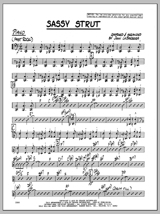 Download John LaBarbara Sassy Strut - Piano Sheet Music