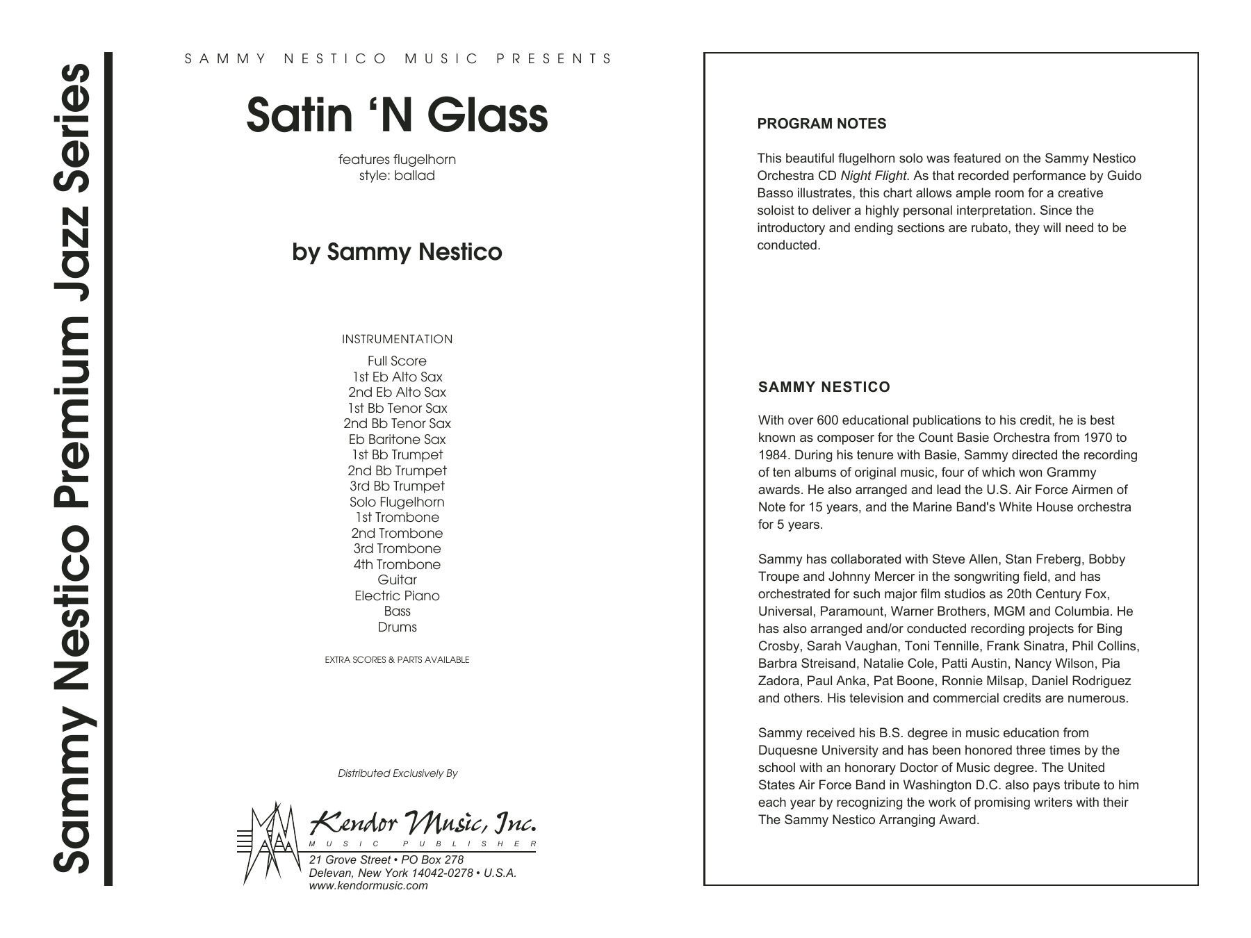 Download Sammy Nestico Satin 'n Glass - Full Score Sheet Music