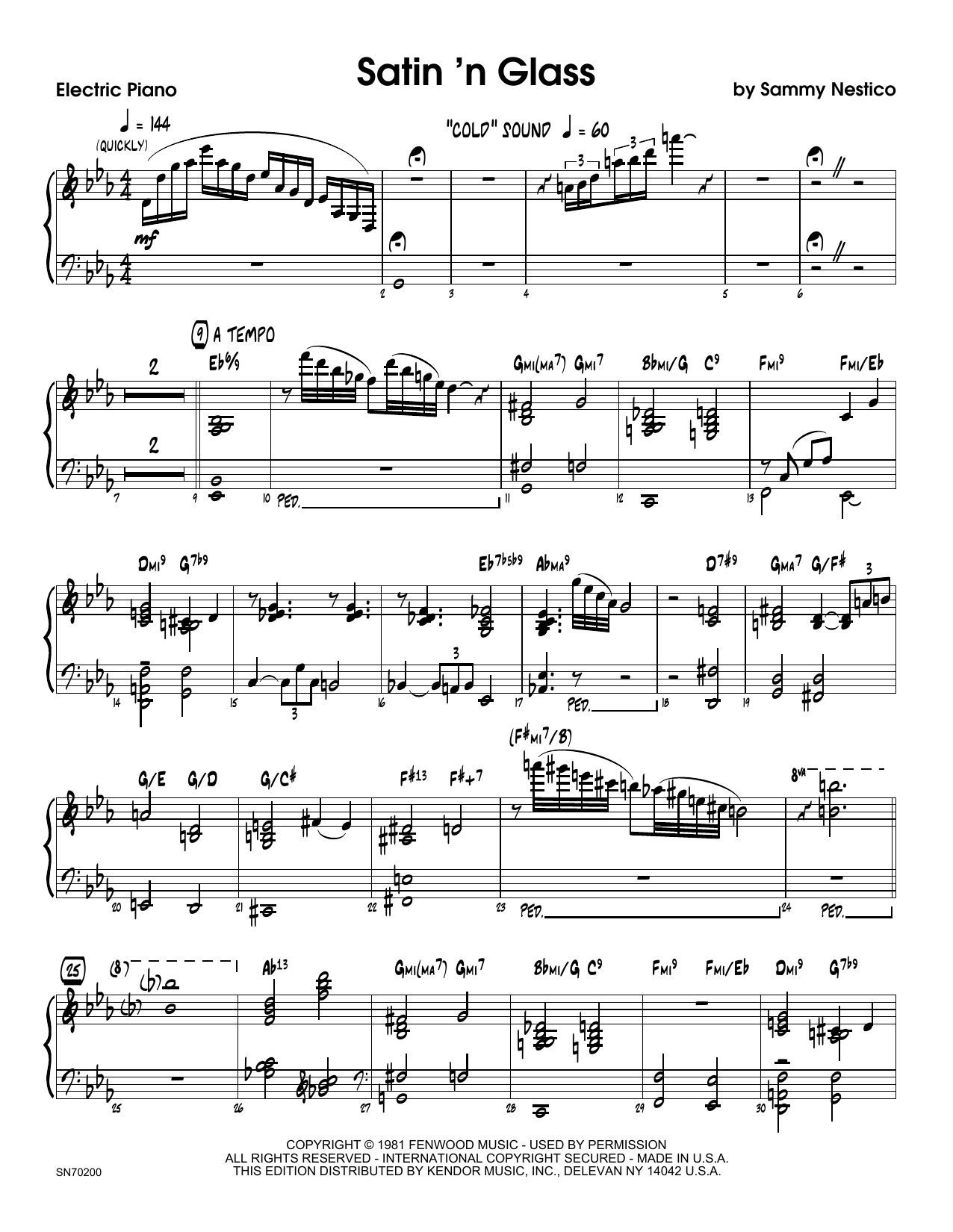 Download Sammy Nestico Satin 'n Glass - Piano Sheet Music