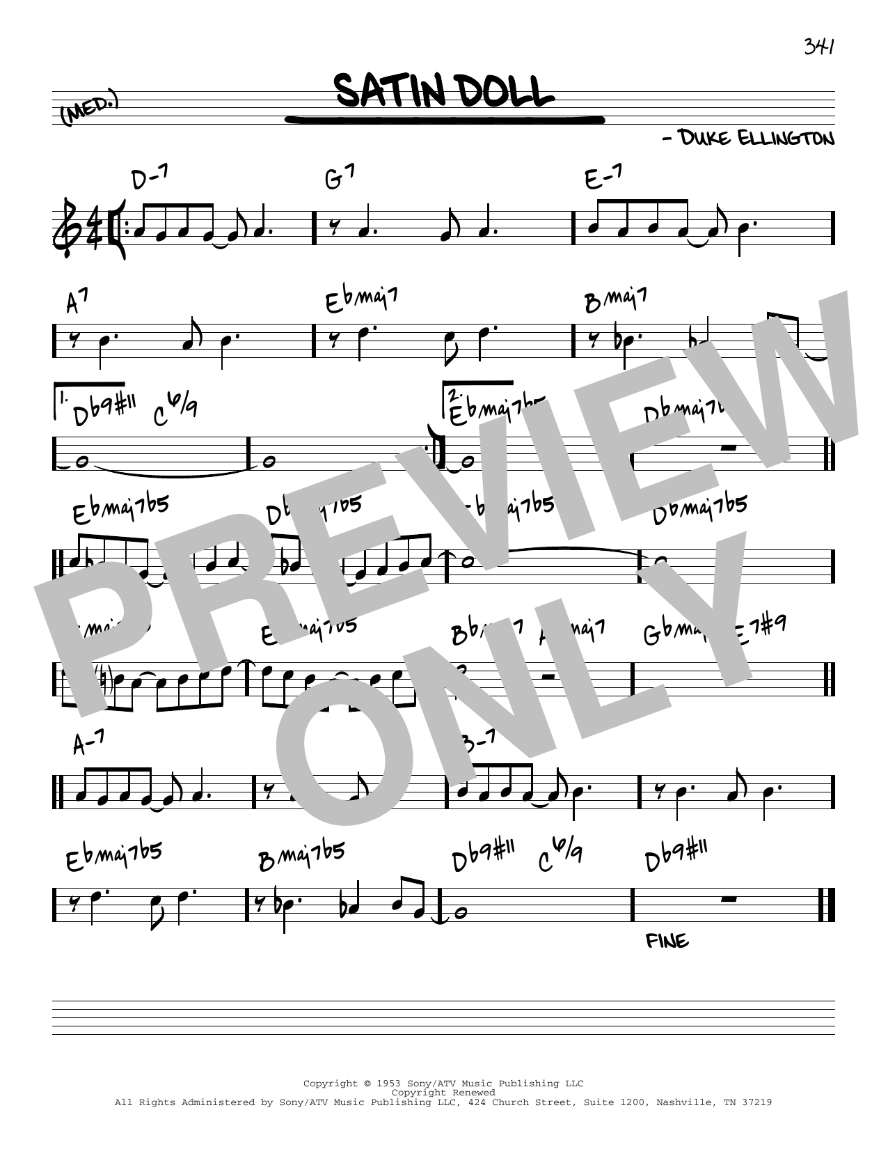 Download Duke Ellington Satin Doll [Reharmonized version] (arr. Sheet Music