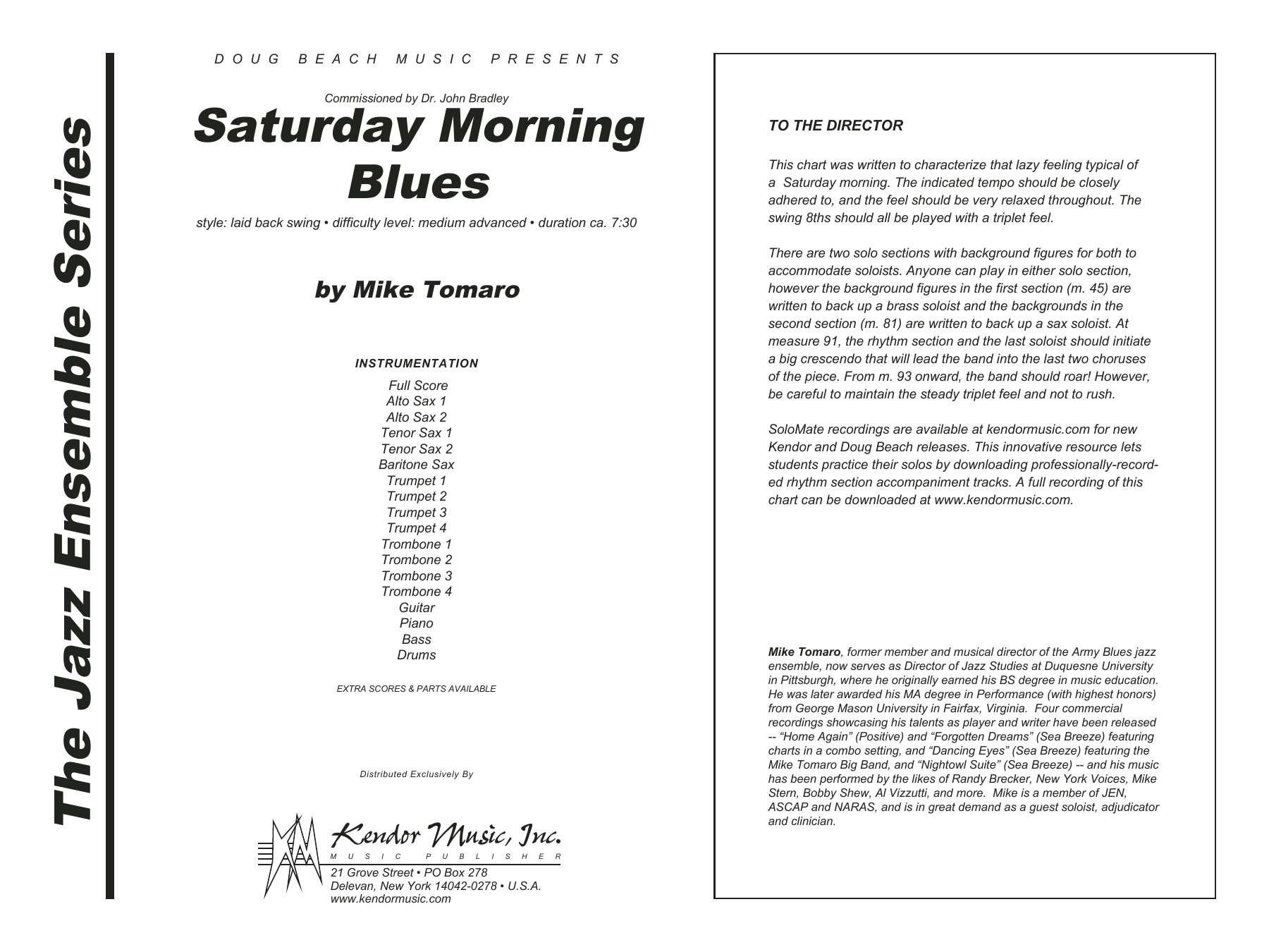 Download Mike Tomaro Saturday Morning Blues - Full Score Sheet Music