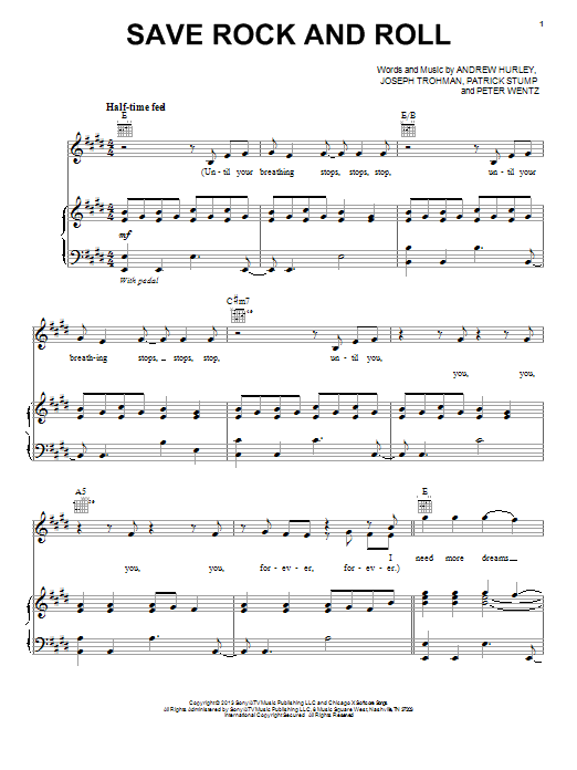 Download Fall Out Boy Save Rock And Roll Sheet Music
