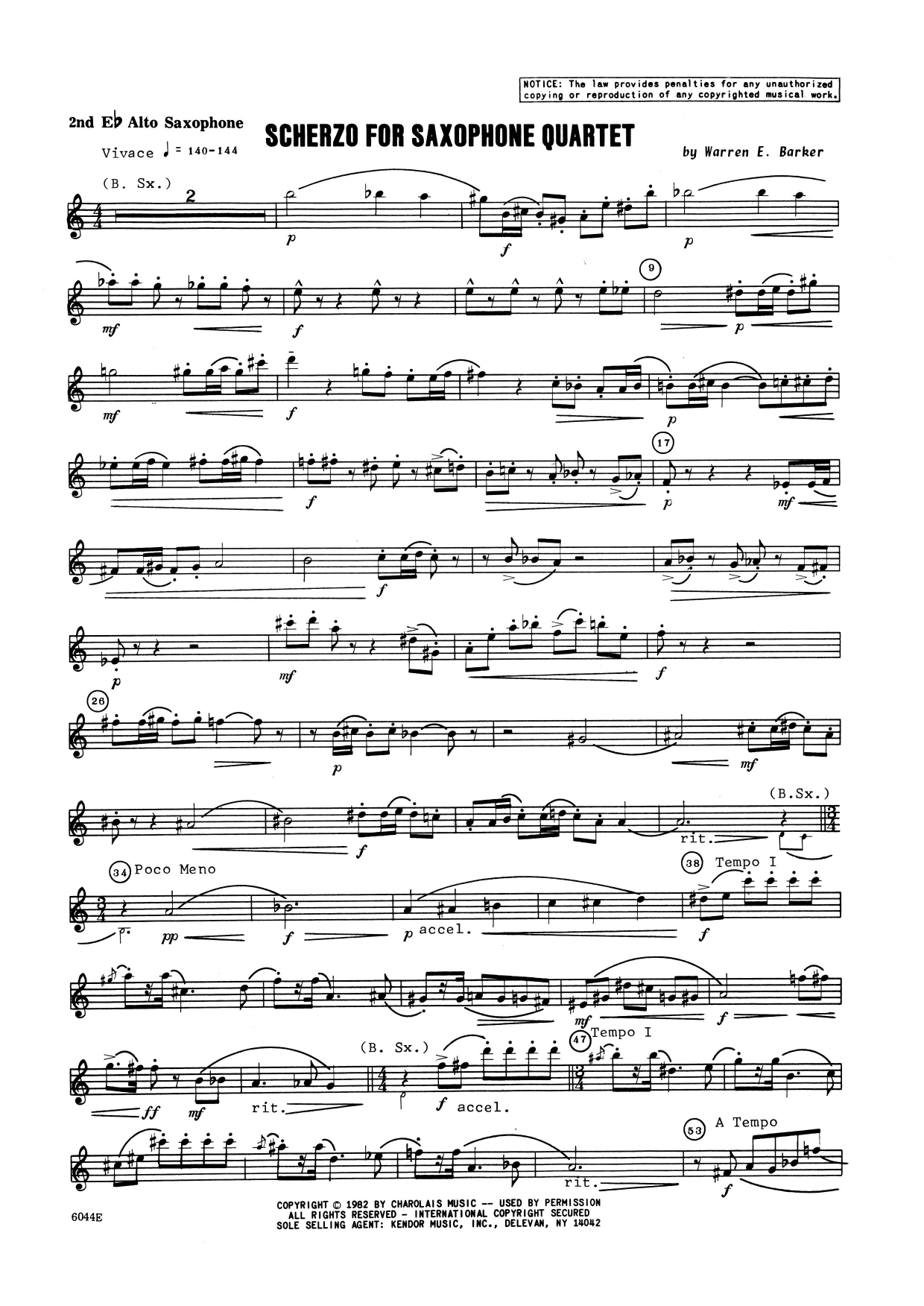 Download Lennie Niehaus Saxafrass - 2nd Eb Alto Saxophone Sheet Music