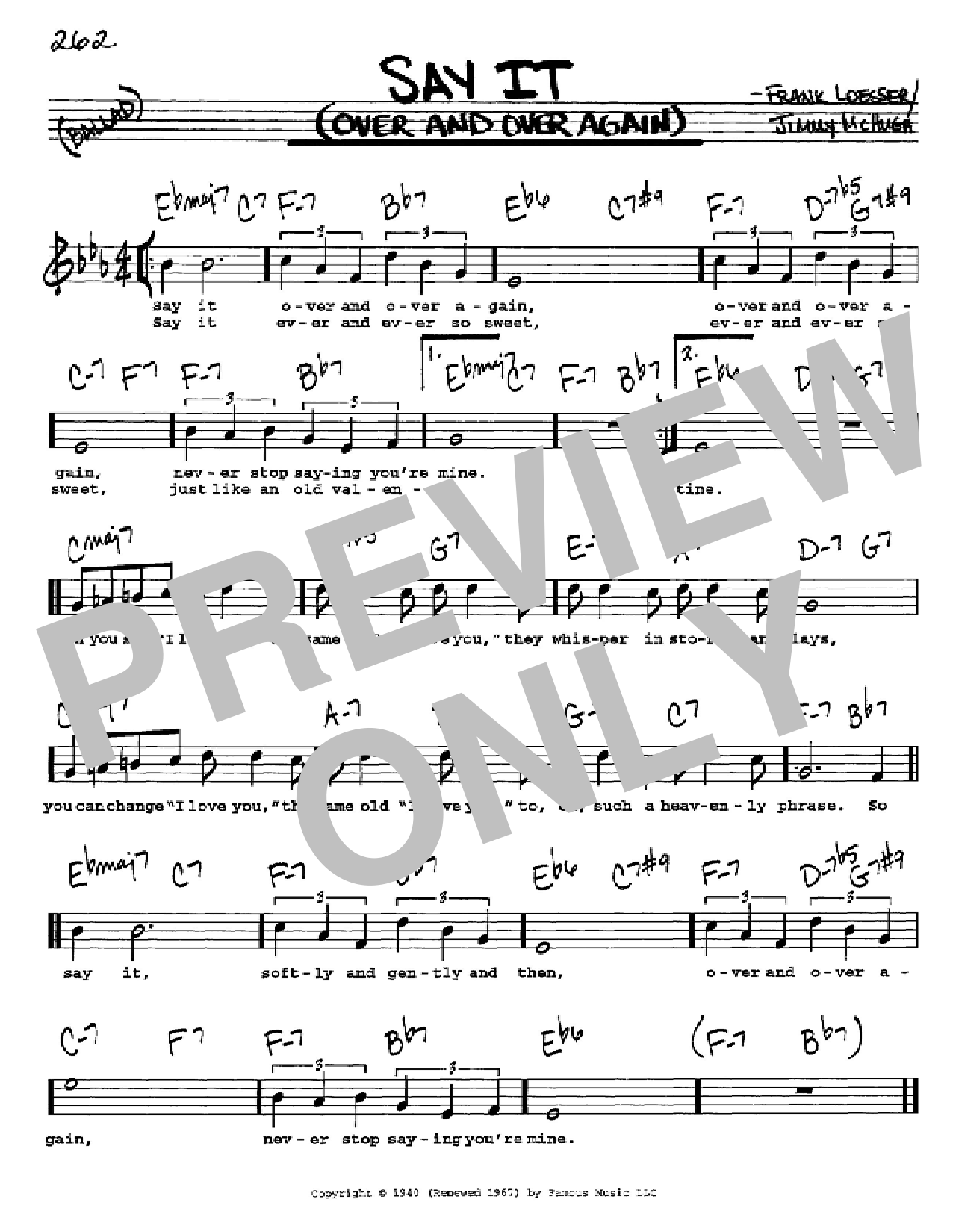 Download Frank Loesser Say It (Over And Over Again) Sheet Music