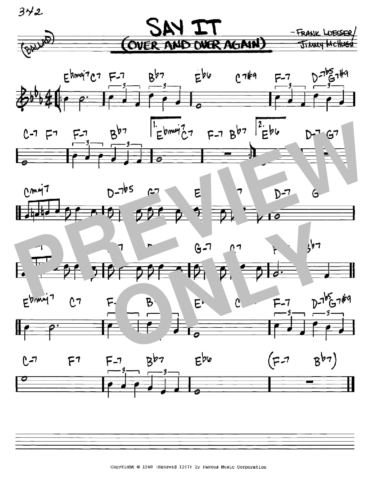 Download Frank Loesser Say It (Over And Over Again) Sheet Music