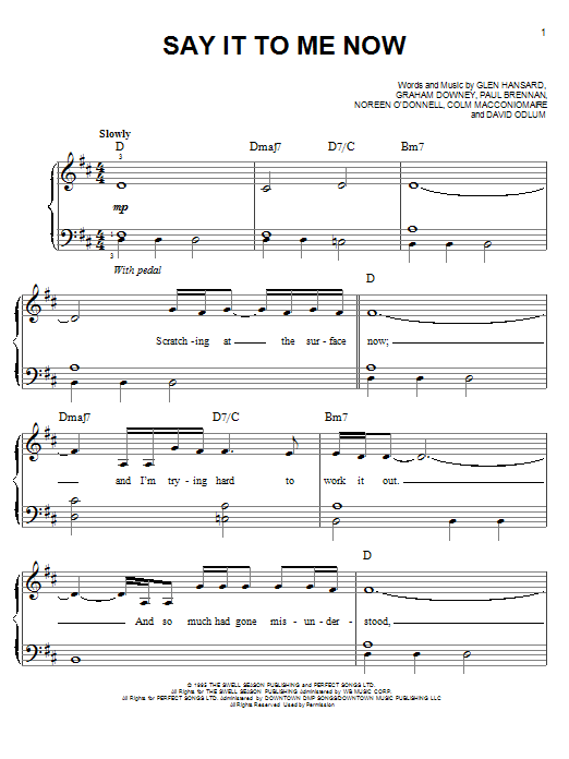 Download The Swell Season Say It To Me Now Sheet Music