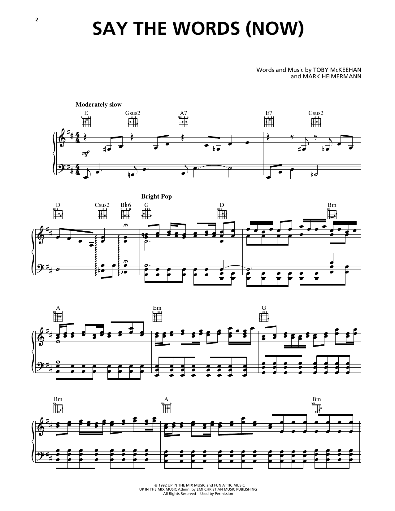 Download dc Talk Say The Word Sheet Music