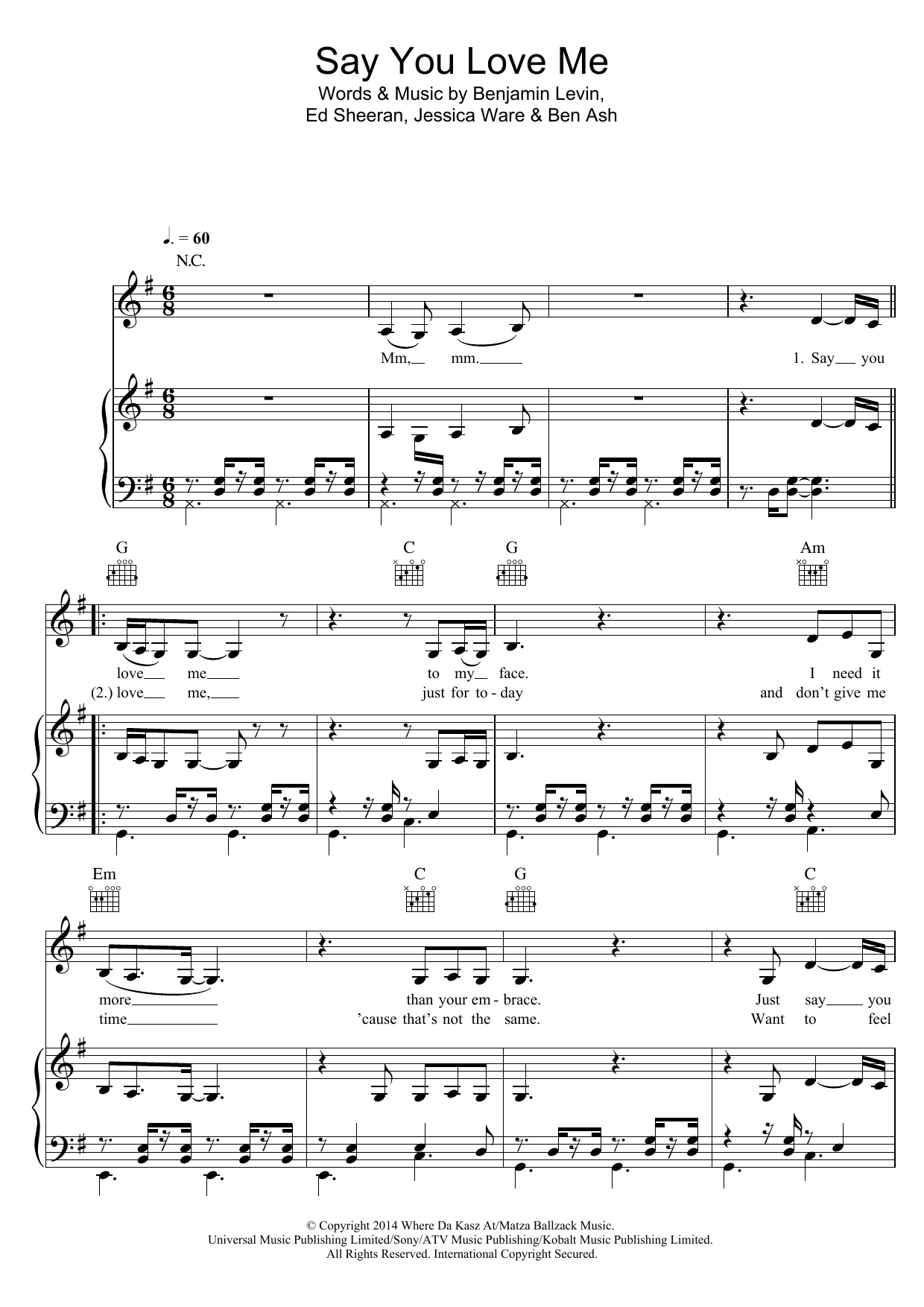 Download Jessie Ware Say You Love Me Sheet Music