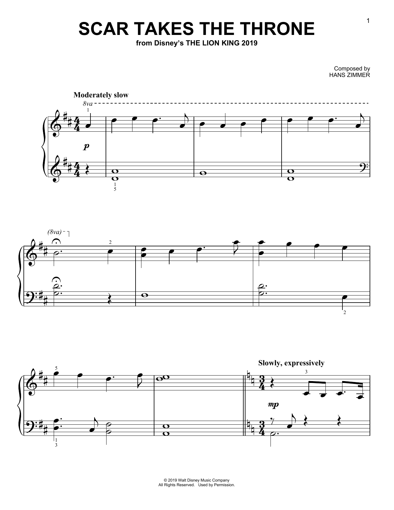 Download Hans Zimmer Scar Takes The Throne (from The Lion Ki Sheet Music