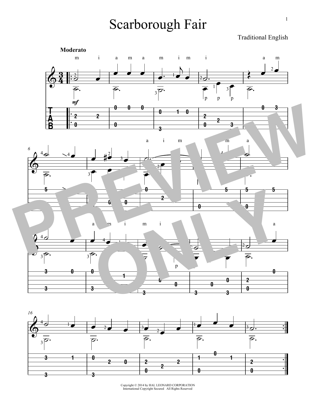 Download Traditional Scarborough Fair Sheet Music