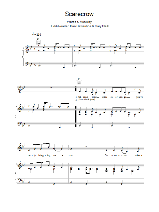 Eddi Reader Scarecrow sheet music notes printable PDF score