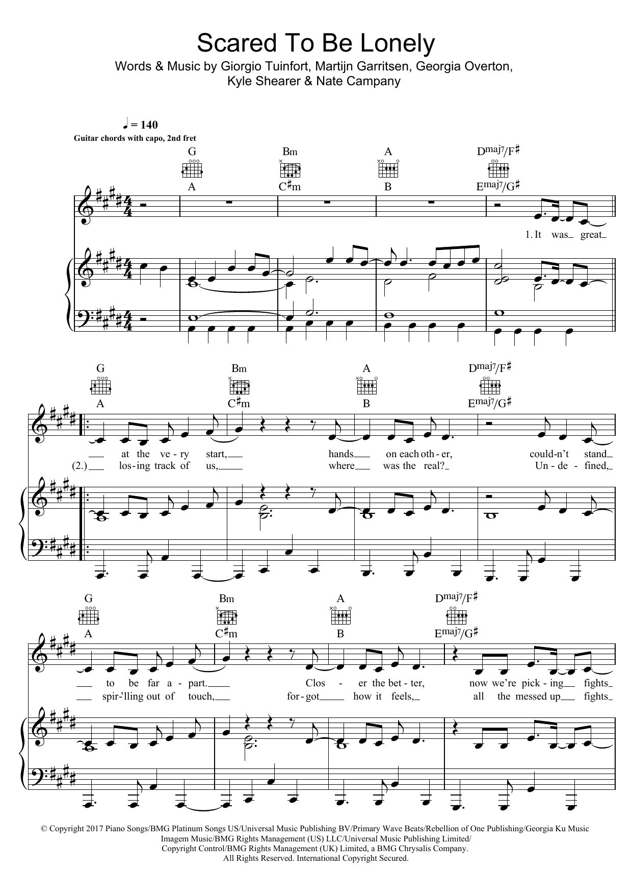 Download Martin Garrix Scared To Be Lonely Sheet Music