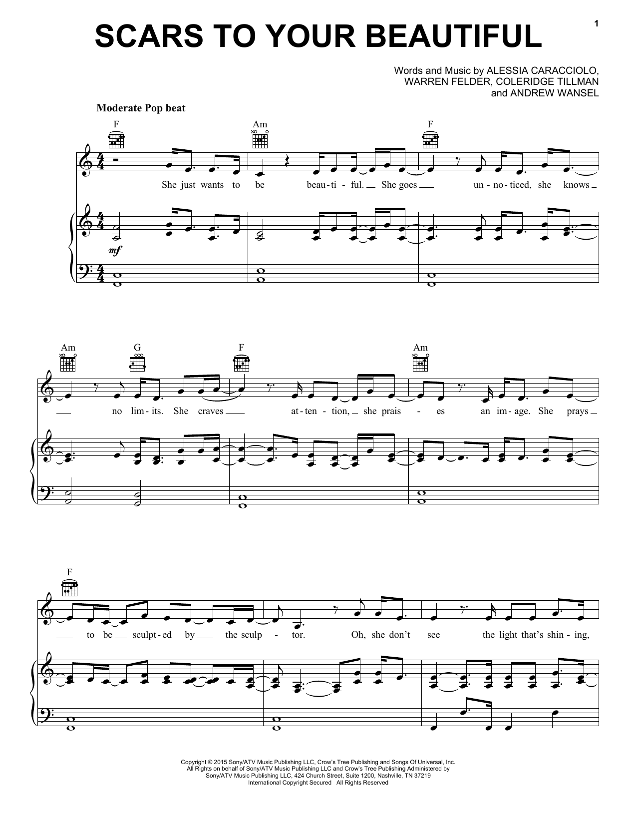 Download Alessia Cara Scars To Your Beautiful Sheet Music