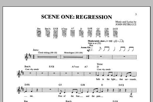 Download Dream Theater Scene One: Regression Sheet Music