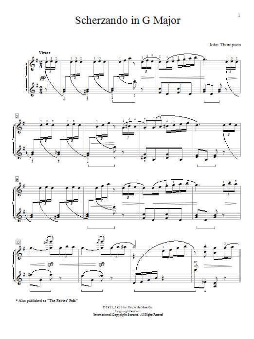 Download John Thompson Scherzando In G Major Sheet Music