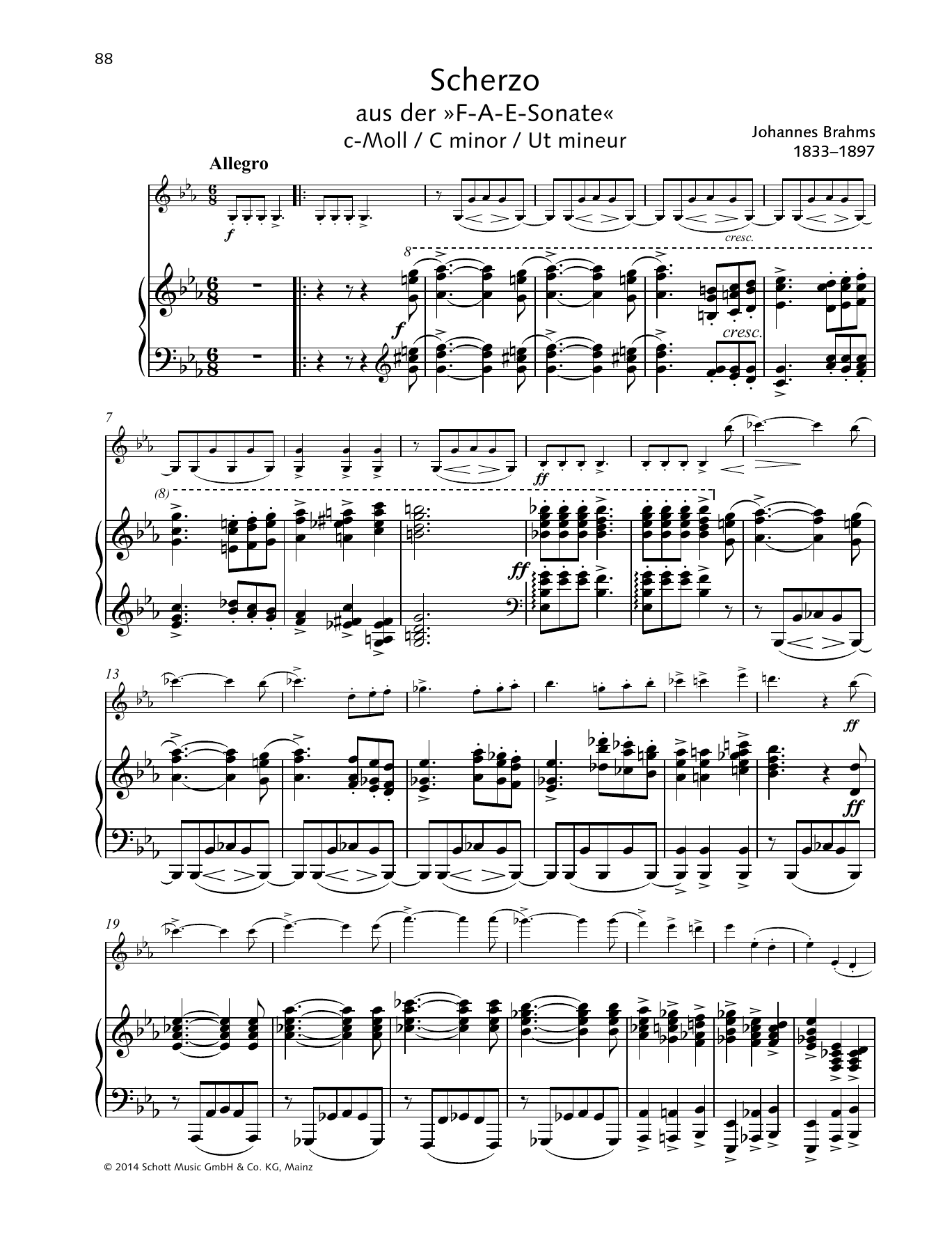 Download Johannes Brahms Scherzo Sheet Music