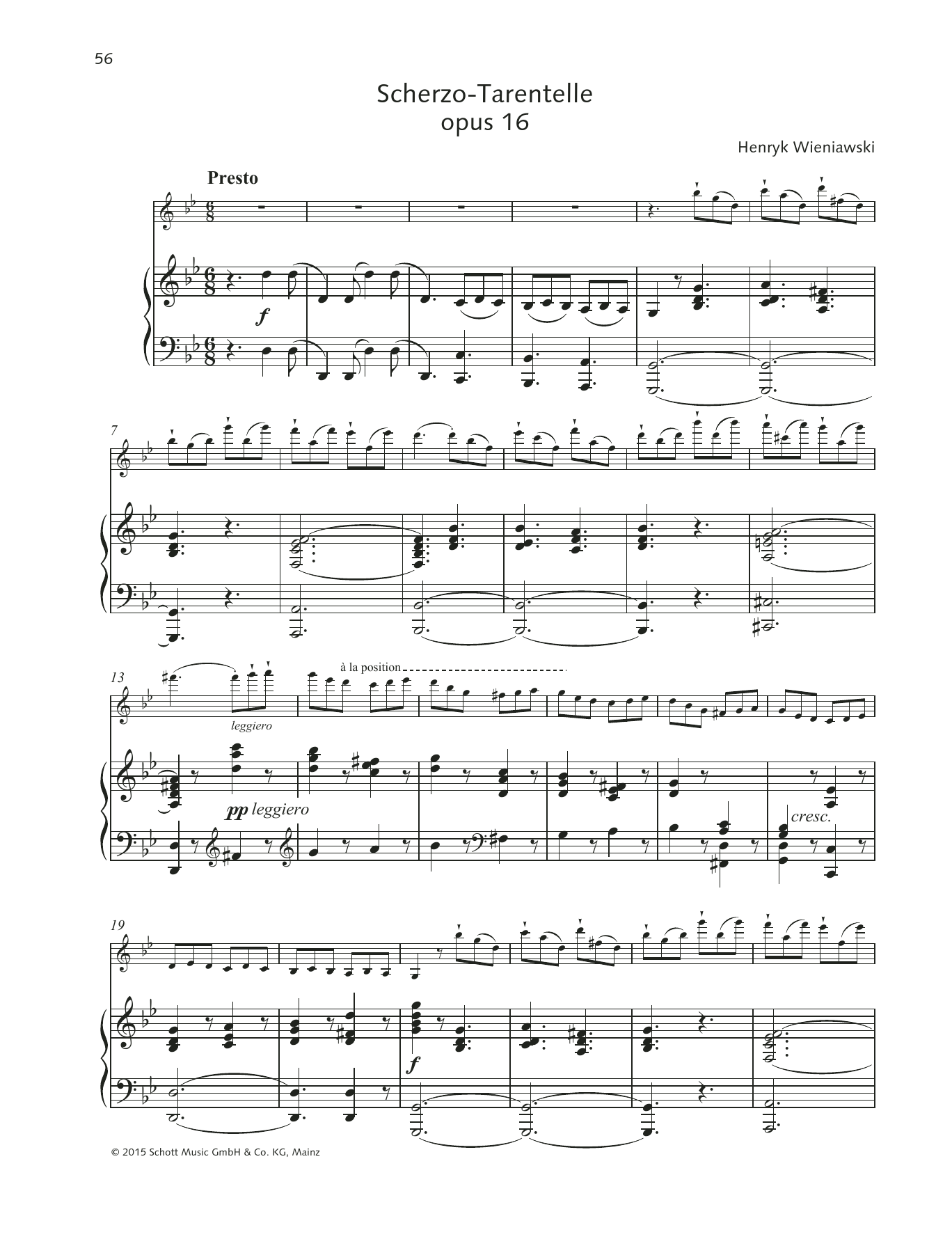 Download Henryk Wieniawski Scherzo-Tarantelle Sheet Music