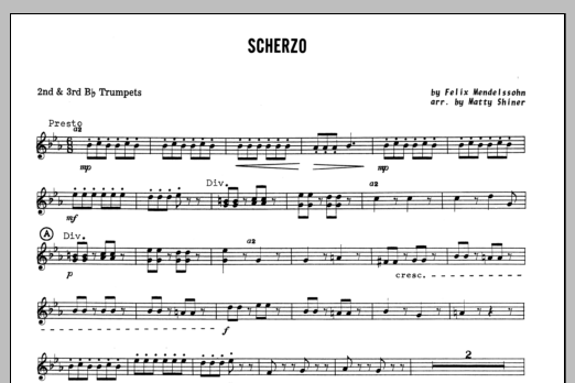 Download Shiner Scherzo - Bb Trumpet 2,3 Sheet Music