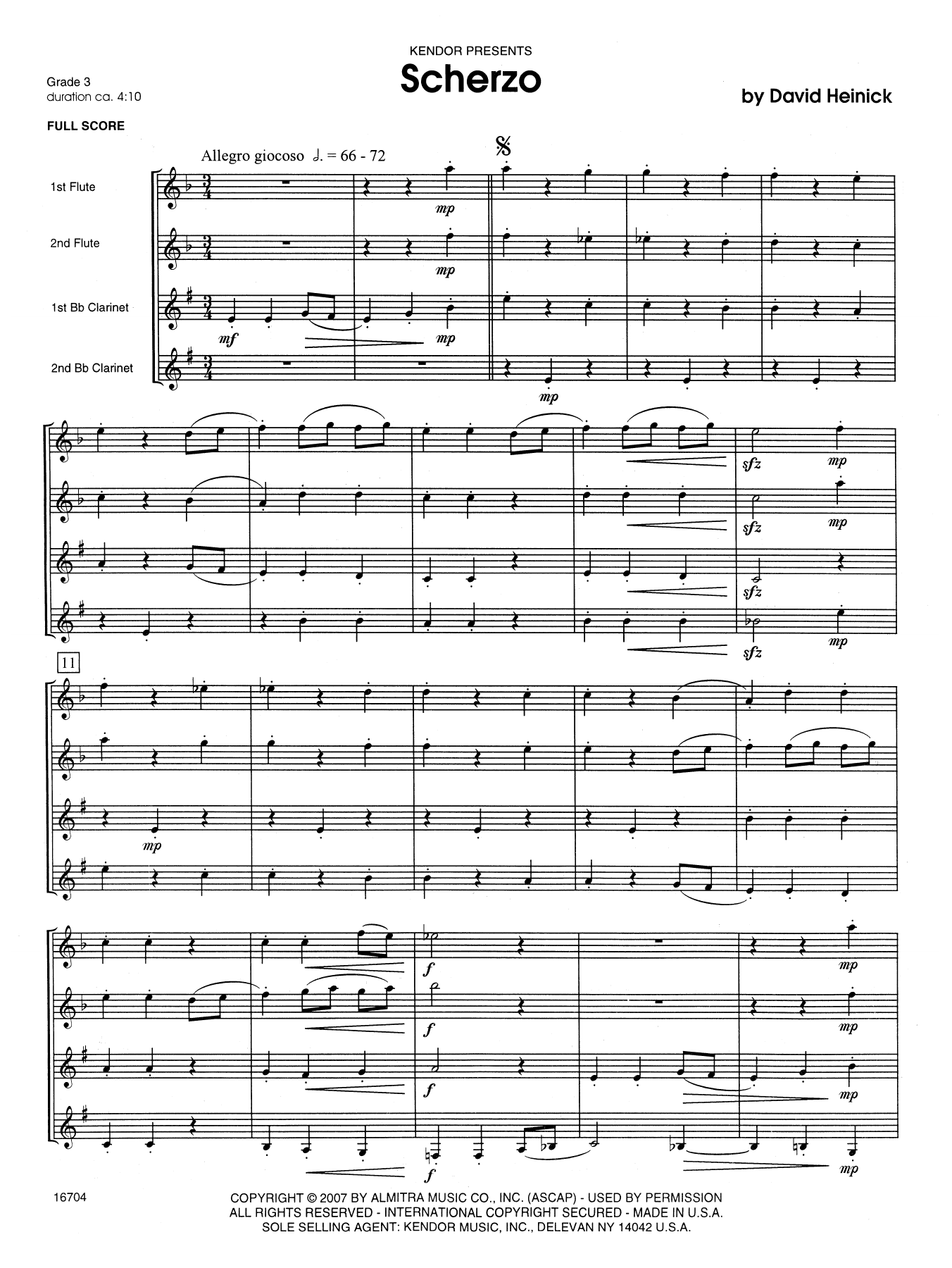 Download David Heinick Scherzo - Full Score Sheet Music