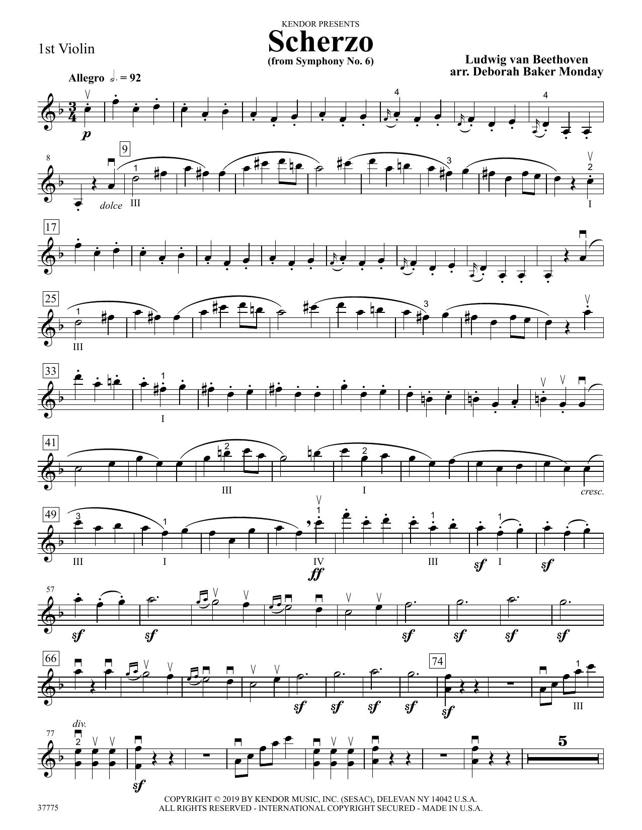 Download Ludwig van Beethoven Scherzo (from Symphony No. 6) (arr. Deb Sheet Music