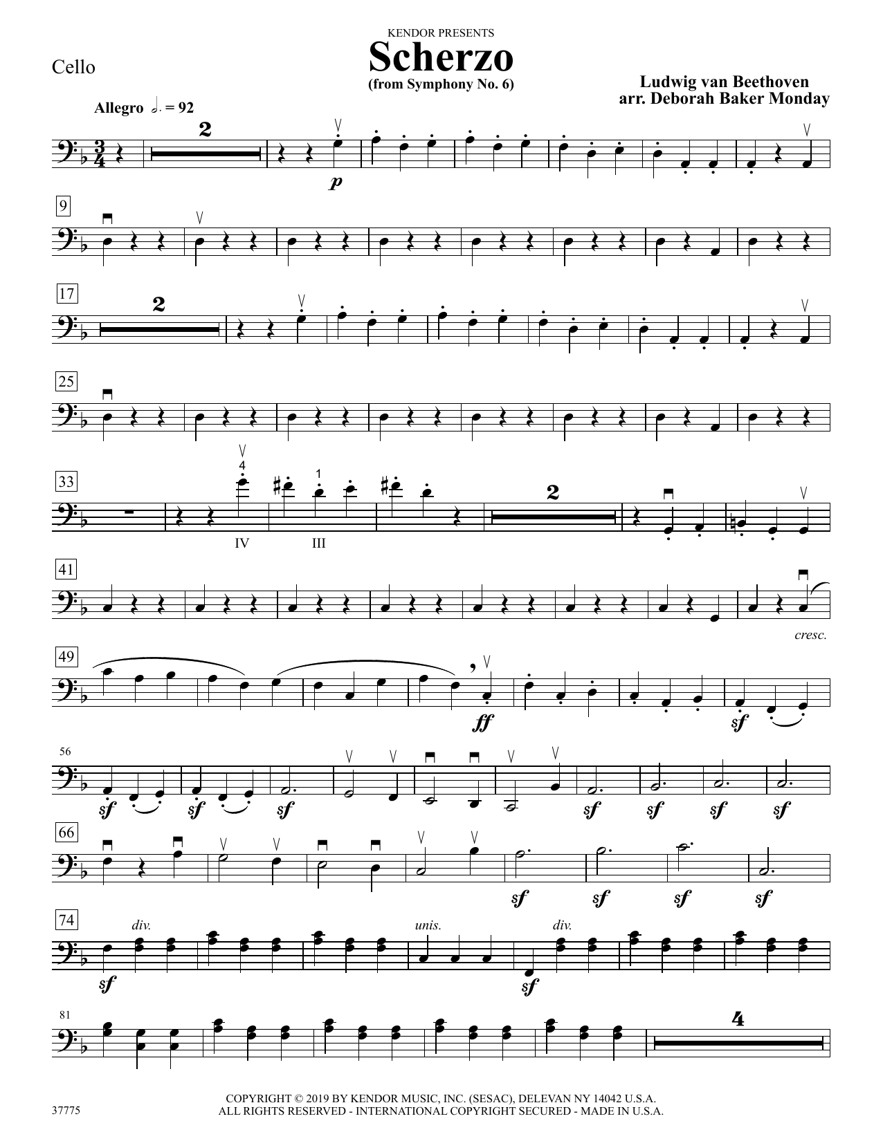 Download Ludwig van Beethoven Scherzo (from Symphony No. 6) (arr. Deb Sheet Music