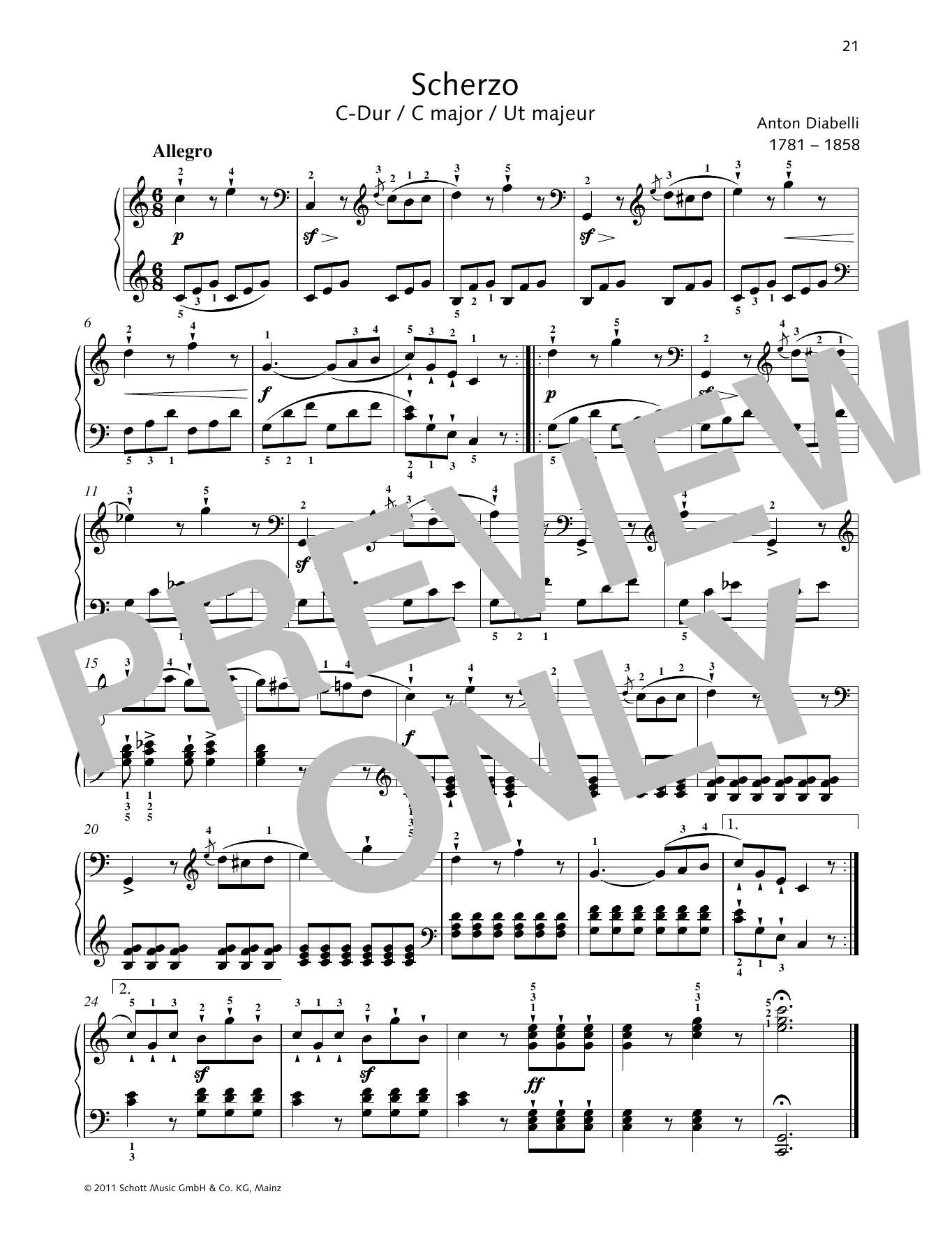 Download Anton Diabelli Scherzo C major Sheet Music