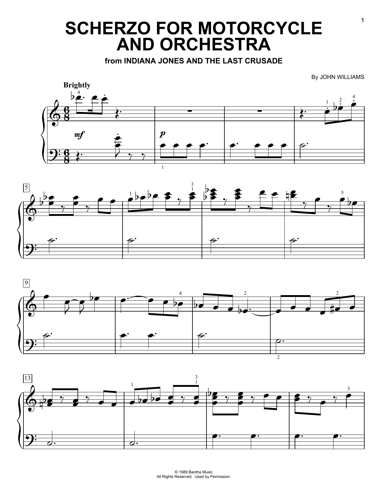 Download John Williams Scherzo For Motorcycle And Orchestra (f Sheet Music