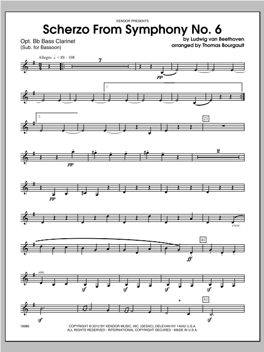 Download Bourgault Scherzo From Symphony No. 6 - Bass Clar Sheet Music