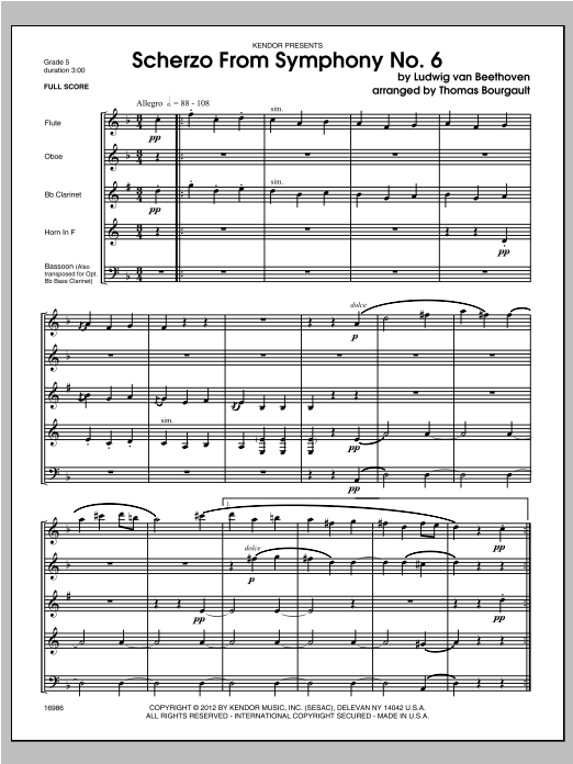 Download Bourgault Scherzo From Symphony No. 6 - Full Scor Sheet Music